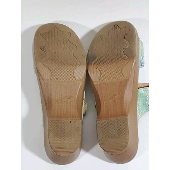 Dansko Sophie Irlidescent Reptile Print Slip On Mules Sandals 37/US 6.5 Beachy - Picture 11 of 13